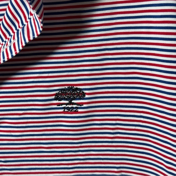 FJ Foot Joy Polo Shirt Men Blue/Red Striped Performance Short Sleeve size Large - Picture 4 of 10